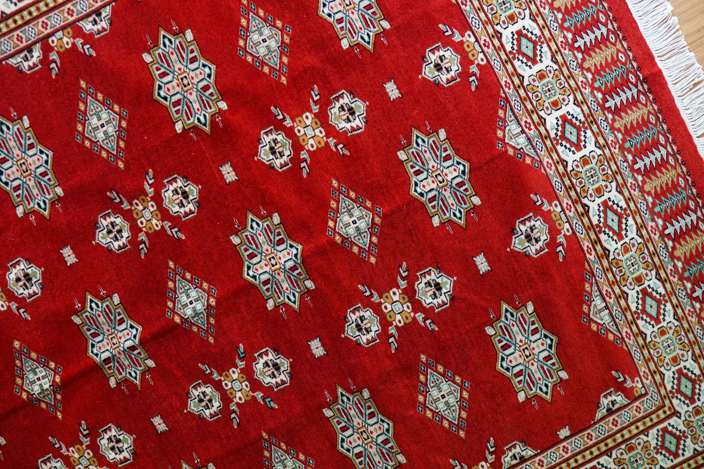 Collection パキスタン手織り絨毯 245×155cm メリノウール ファインクオリティ トライバル伝統文様