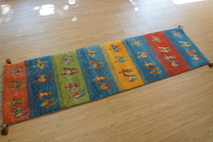 Collection ペルシャ手織りギャッベ ランナー 189×56cm ｜ 遊牧民デザインのウールラグ