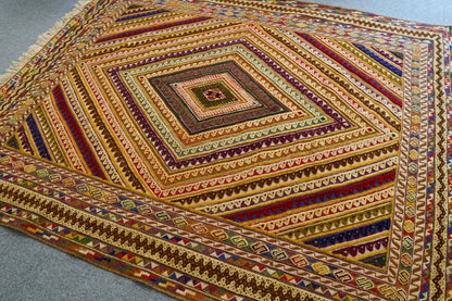 175×148cm   手織りマシュワニキリム絨毯 Decorworks