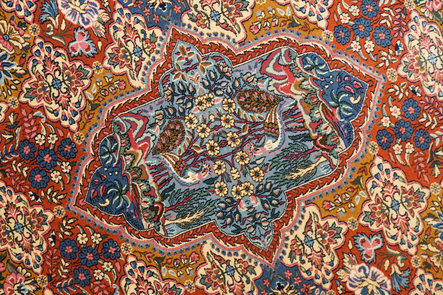 Collection ペルシャ絨毯 ケルマン産 200×155cm 伝統花柄デザインウールラグ