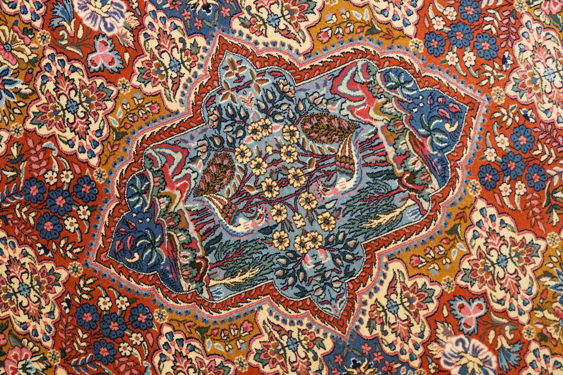 Collection ペルシャ絨毯 ケルマン産 200×155cm 伝統花柄デザインウールラグ