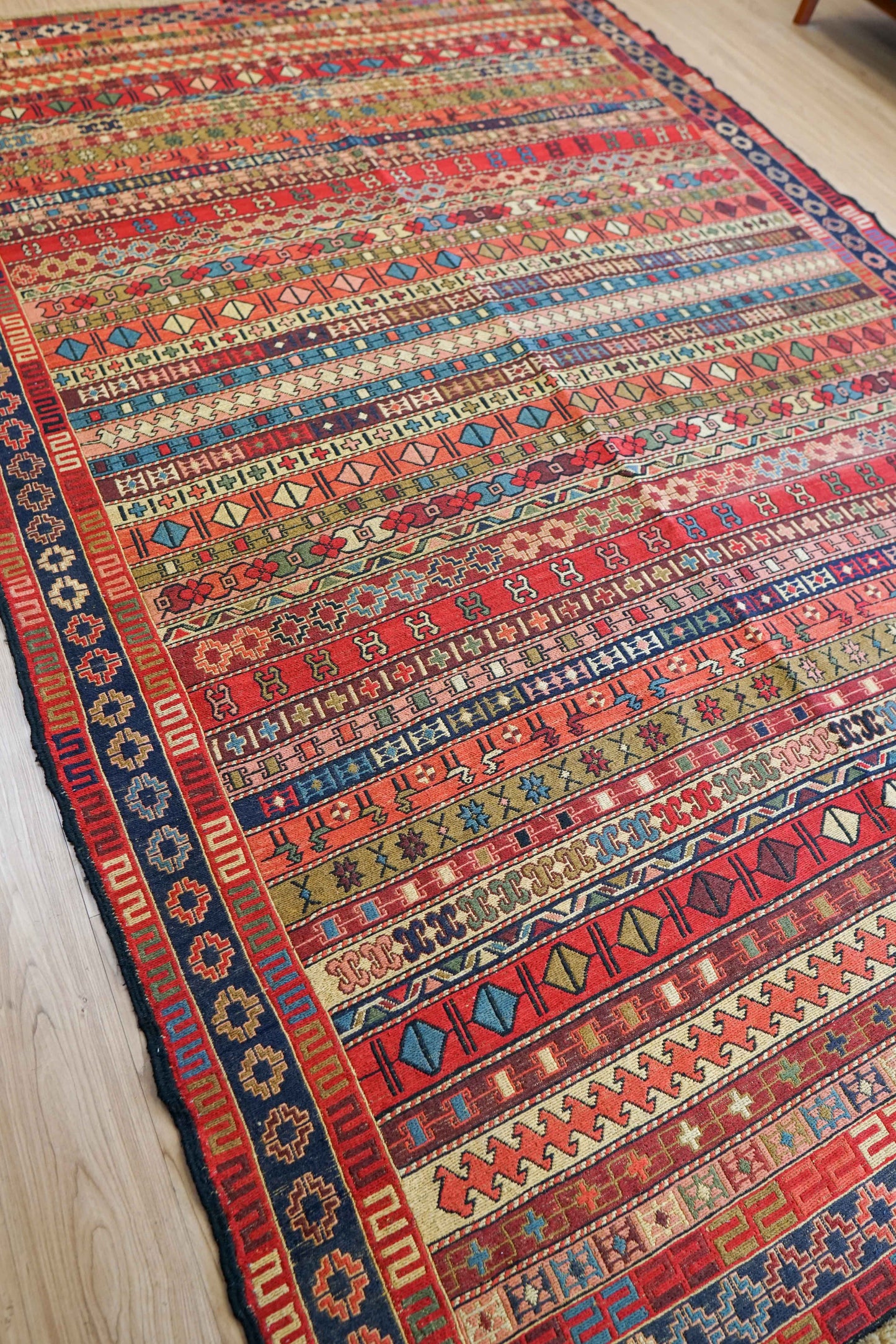  手織りペルシャ オールド シルジャンキリム ウールラグ 298×195cm