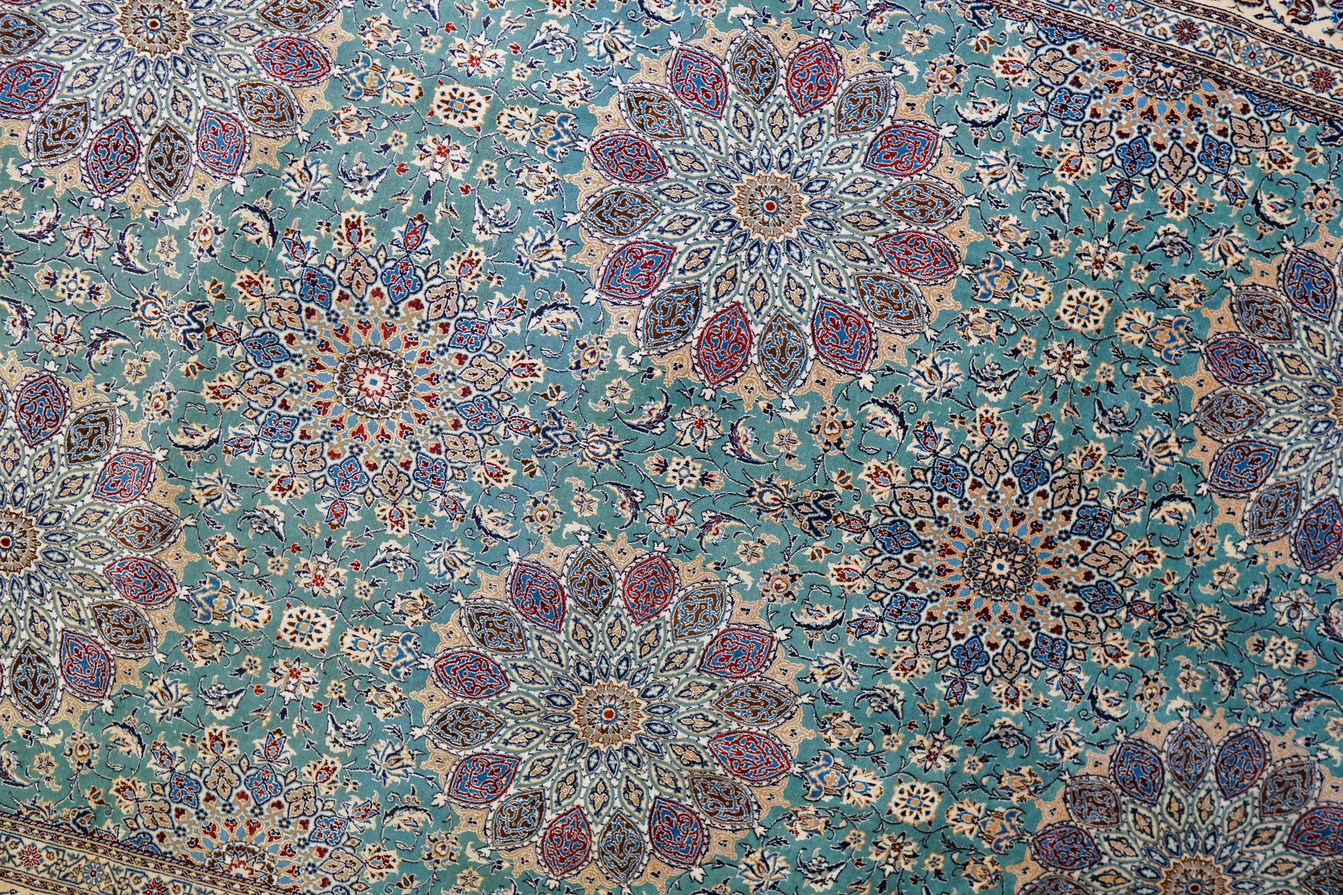  ペルシャ絨毯 ナイン産 4LA 295×196cm｜コルクウール＆シルク 手織り 高密度ラグ 大判リビングサイズ