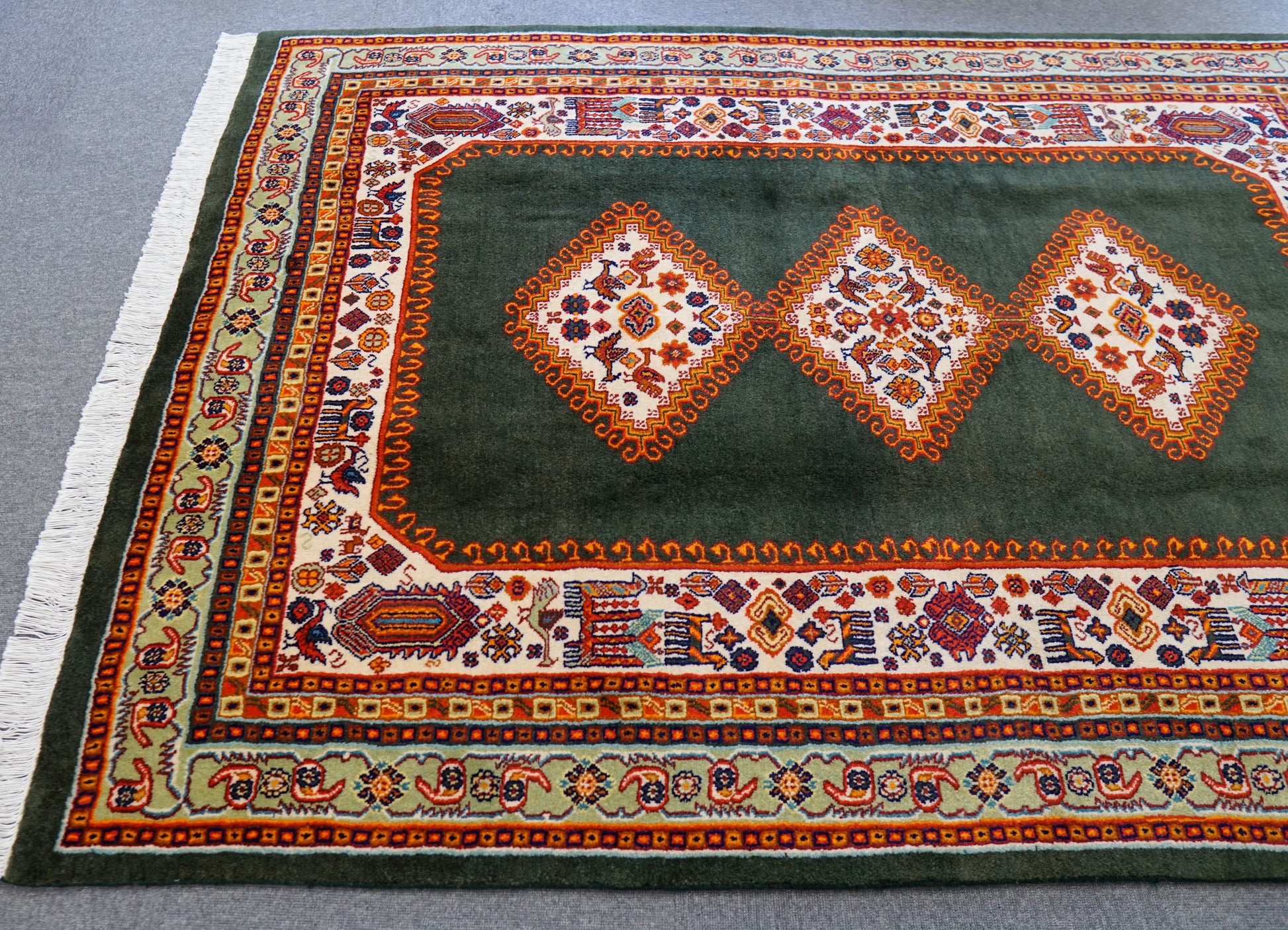 200×146cm  ペルシャ ガシュガイ 手織り絨毯 Decorworks