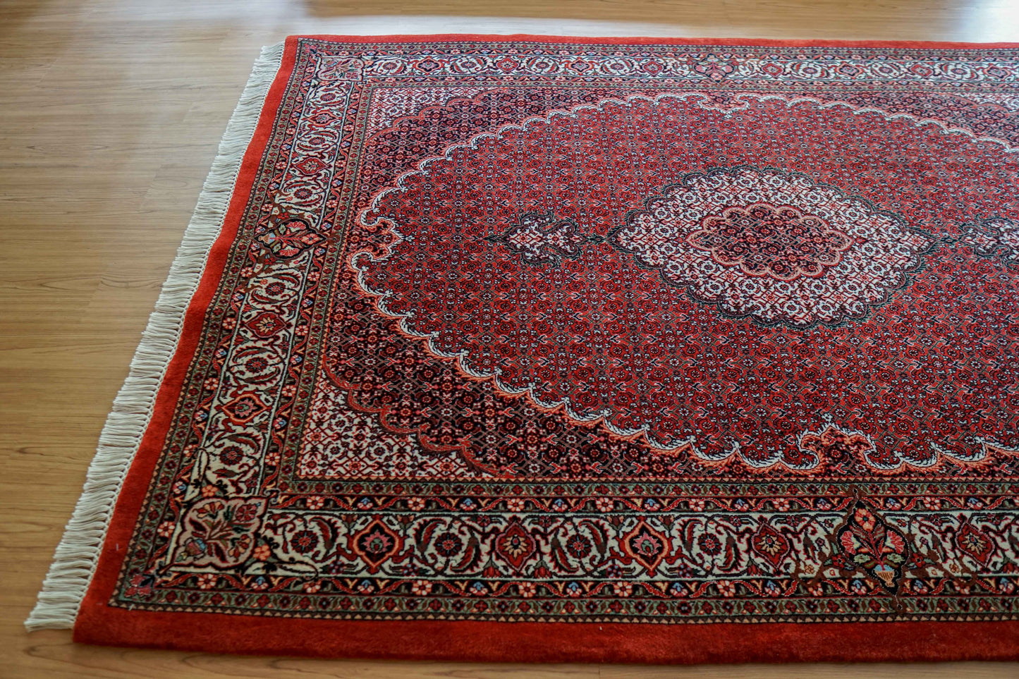 ペルシャ絨毯 ビジャール産 228×152cm ビジャー｜高品質タカーブ織り マヒデザイン メリノウール 手織りラグ