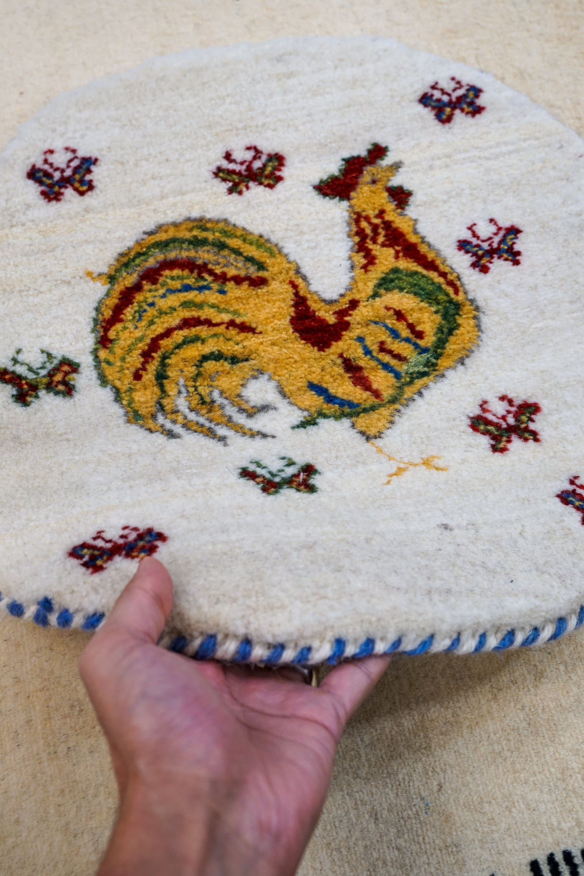 Collection ペルシャ絨毯 手織りギャッベ カシュクリ族ギャッベ 40×40cm