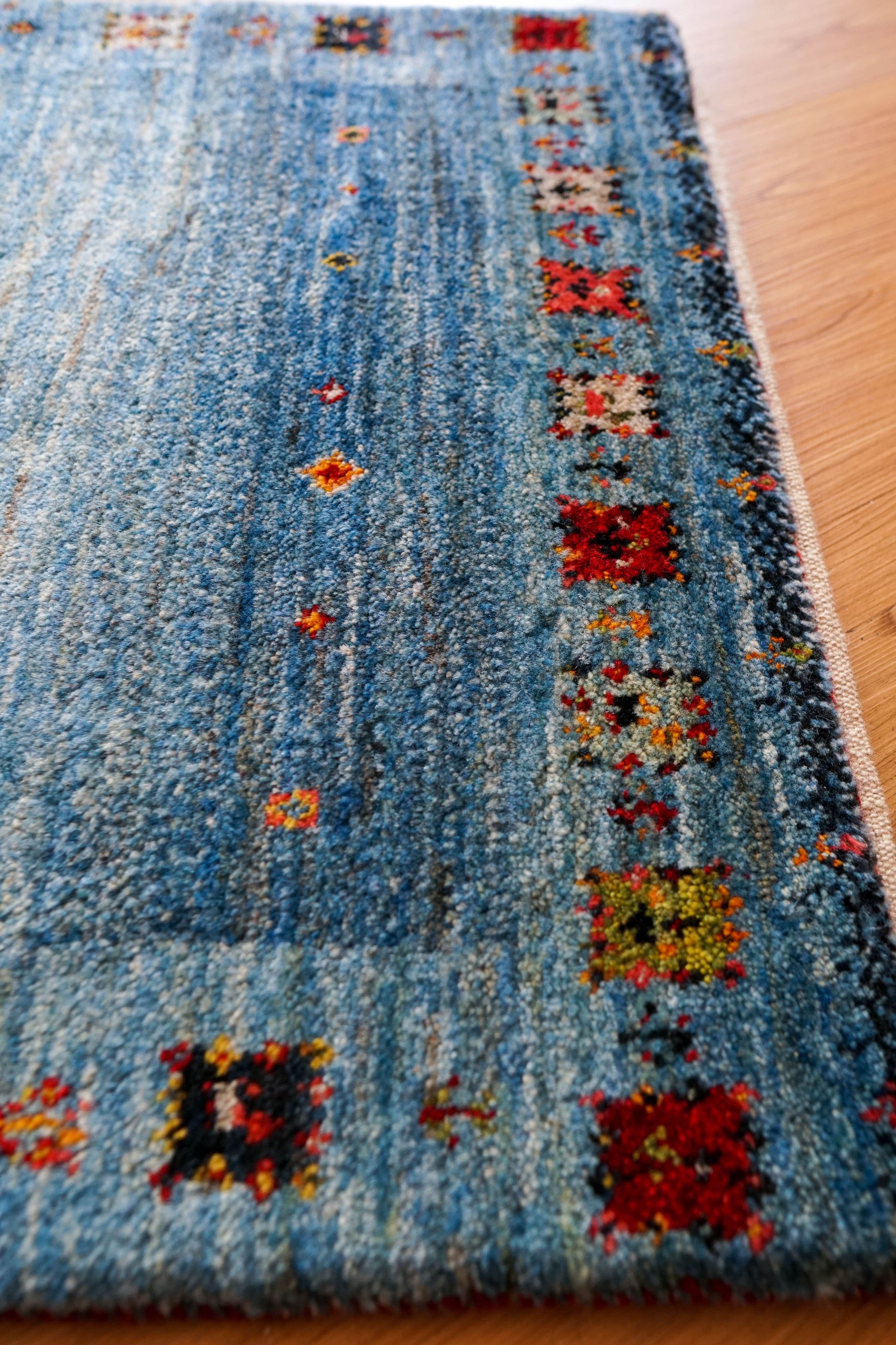  手織りペルシャ カシュクリ ギャッベ リズバフトギヤべ 103×67cm