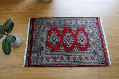 パキスタン手織り絨毯 90×61cm 　トライバル, 玄関マット - Decorworks