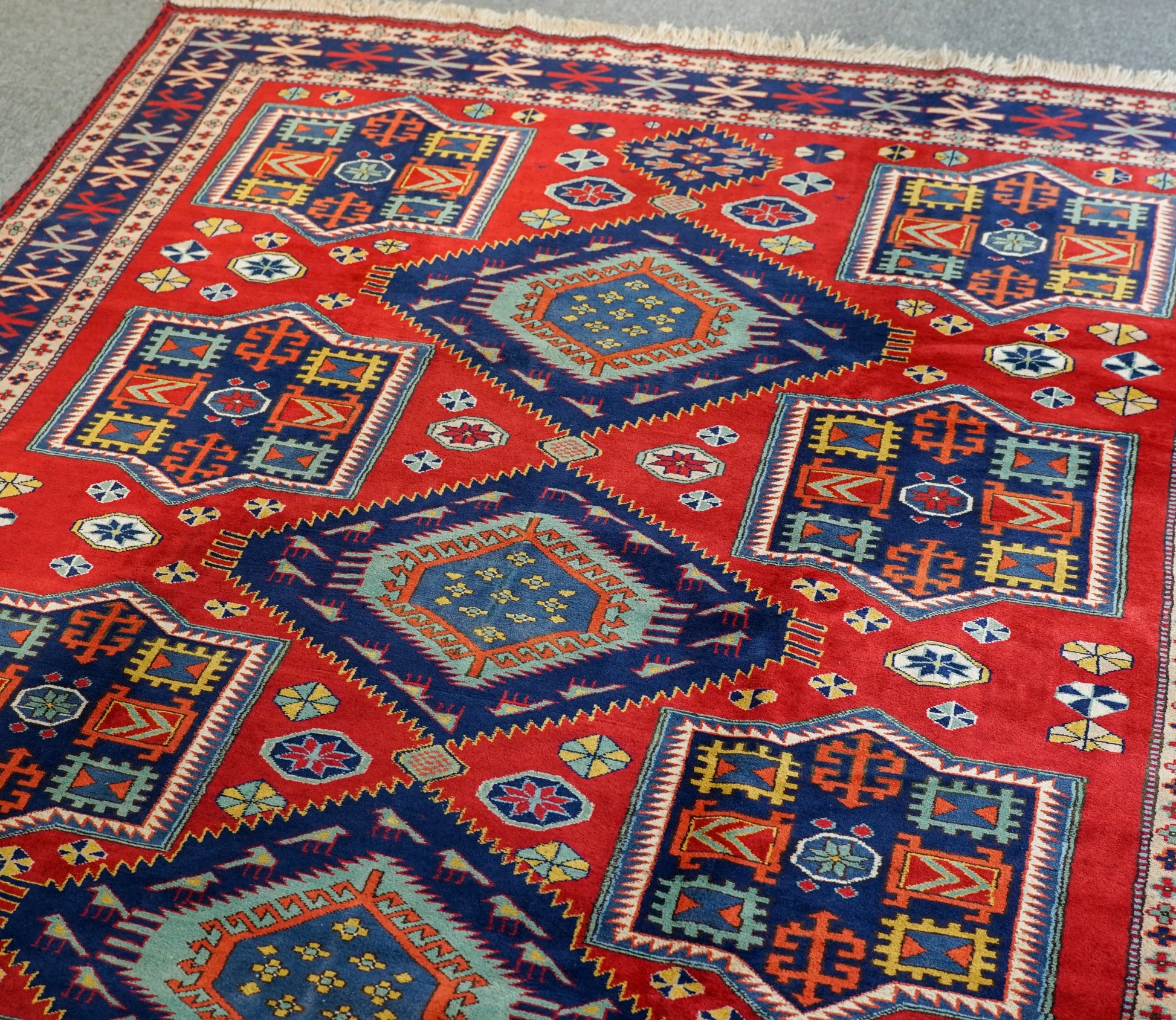 197×154cm 手織りペルシャ絨毯 トライバルラグ - Decorworks