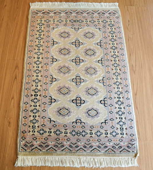 パキスタン手織り絨毯 玄関マット 95×63cm