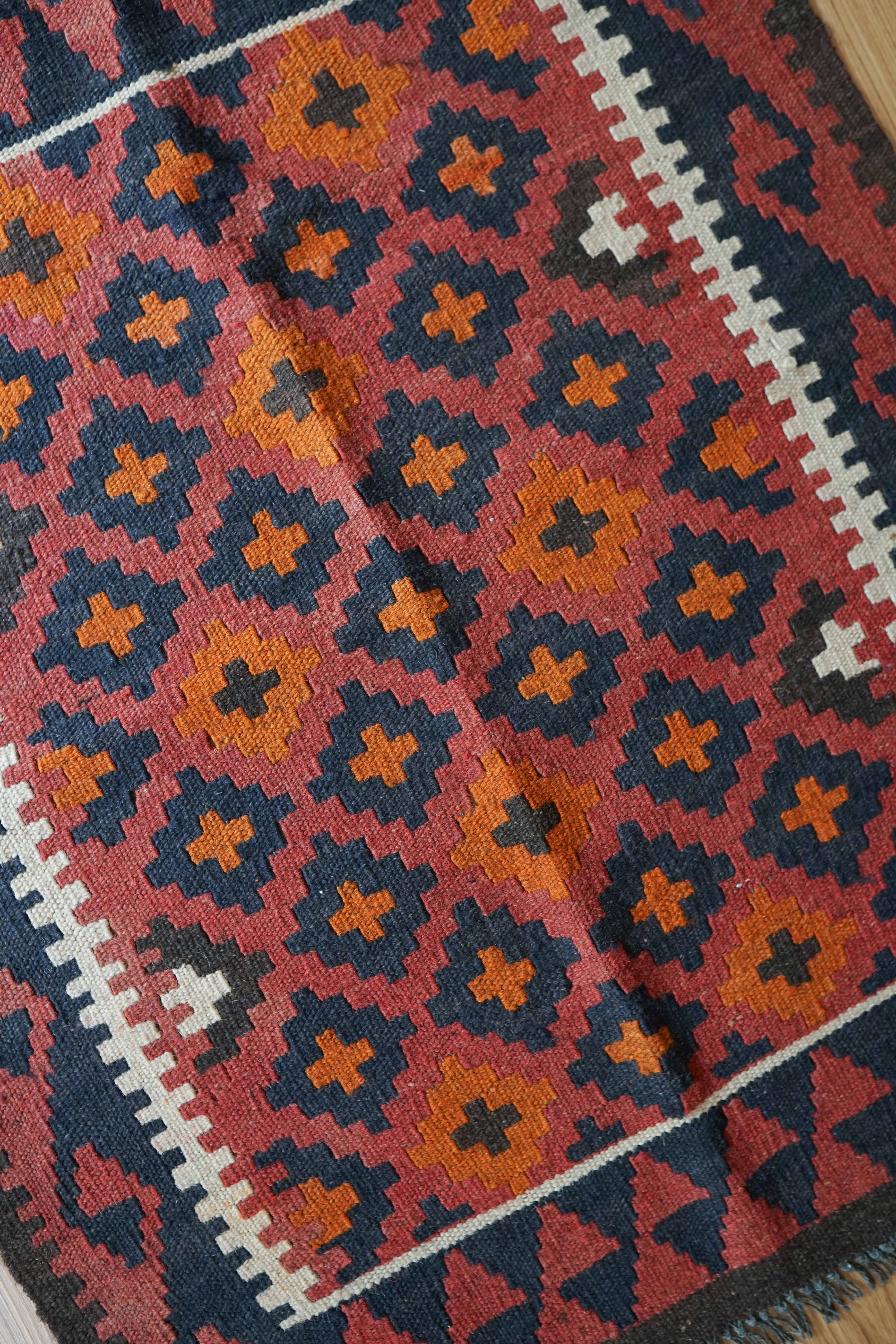 アフガン手織りキリム トライバルラグ 96×74㎝ – Decorworks
