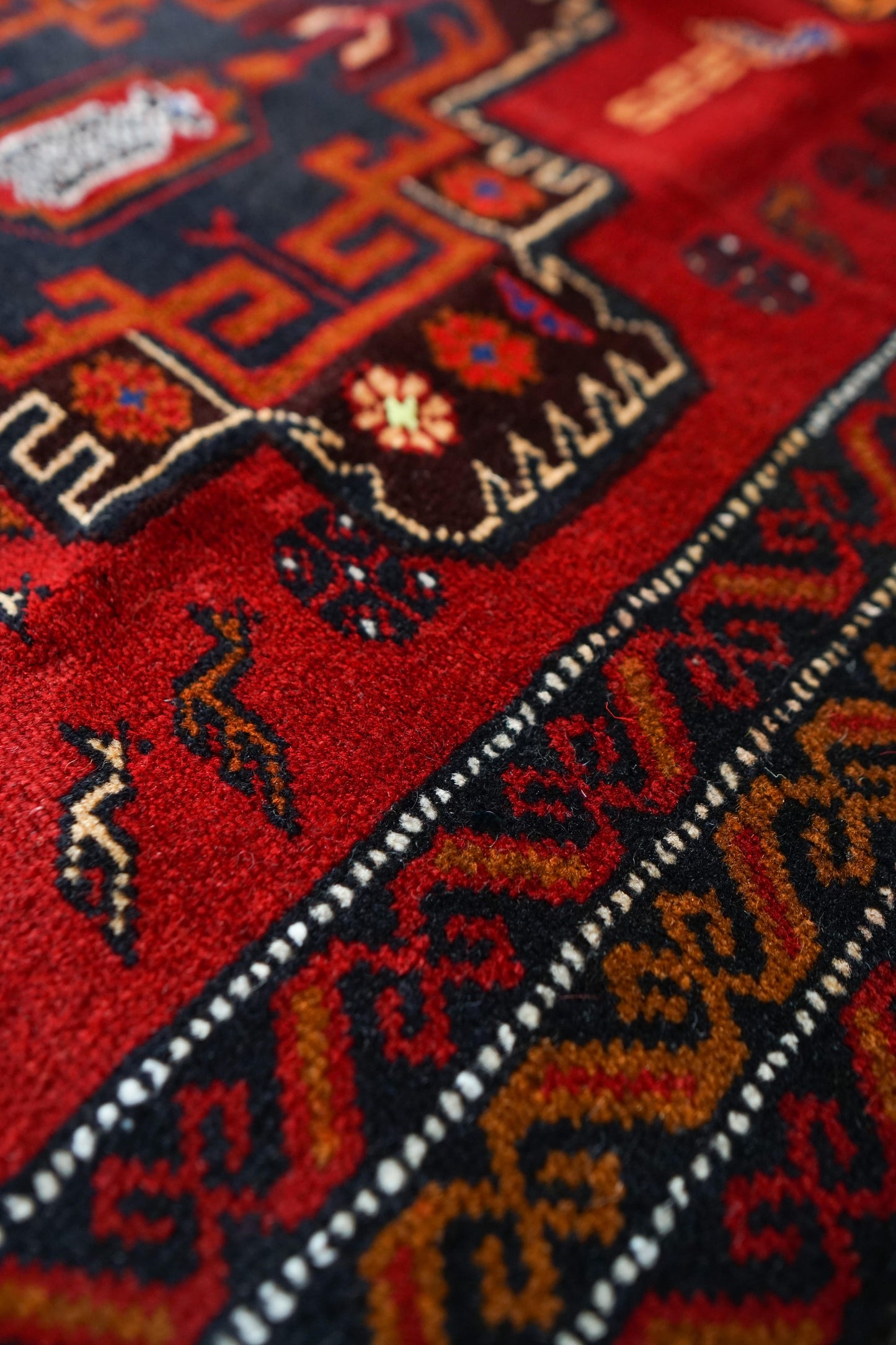  140x89cm ペルシャ バルーチ族絨毯トライバルラグ