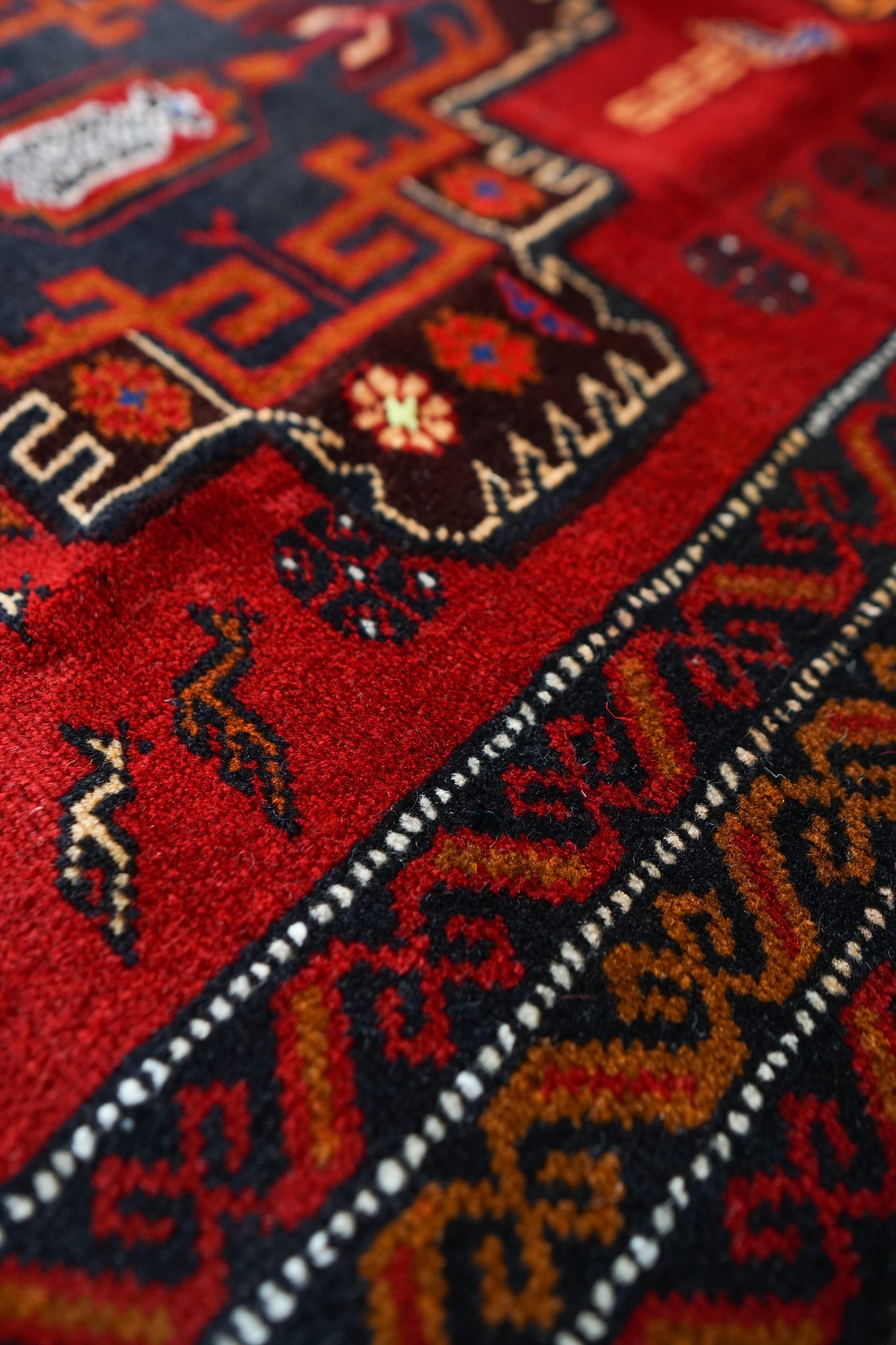  140x89cm ペルシャ バルーチ族絨毯トライバルラグ