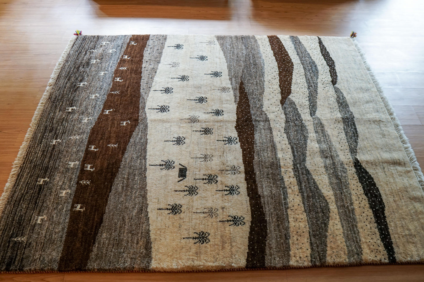  200×159cm ペルシャ絨毯 手織りギャッベアマレ族ギャベ