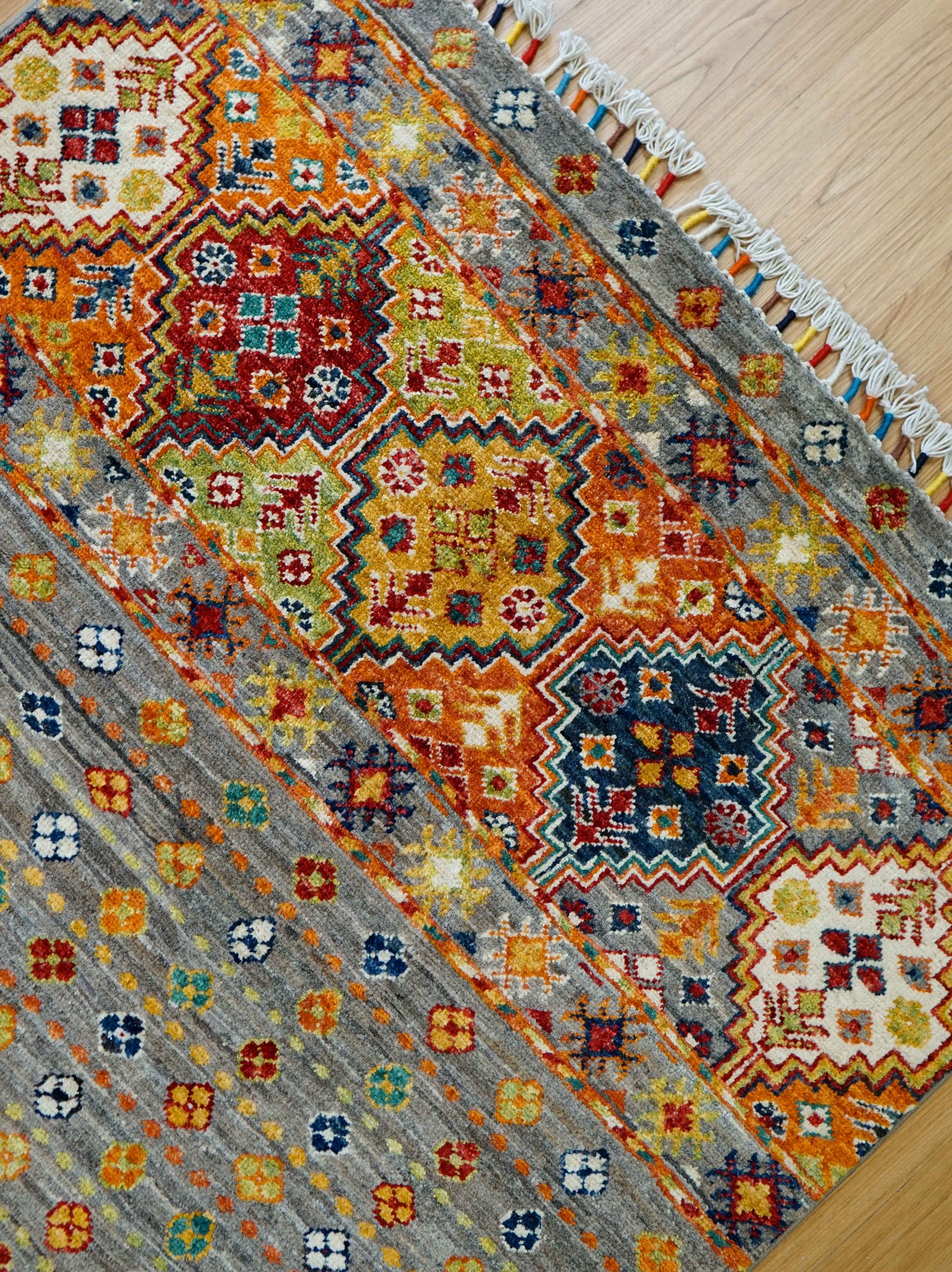  アフガニスタン手織り絨毯 151×97cm ガズニー トライバルラグ