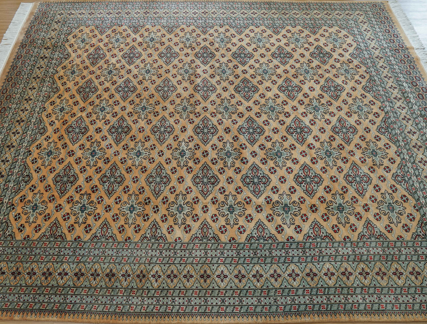  パキスタン手織り絨毯 ジャルダール柄 250×206cm｜ニュージーランド産メリノウール使用 ハンドノット