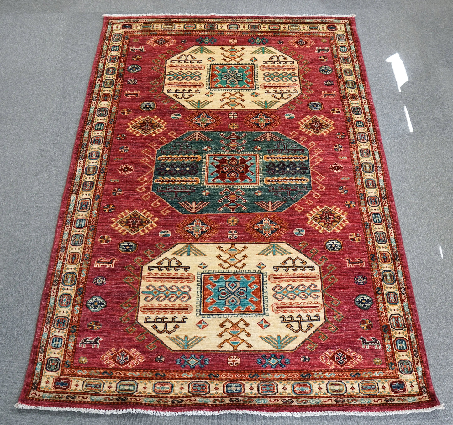 212×146cｍ アフガニスタン ガズニーウール 手織り絨毯 Decorworks