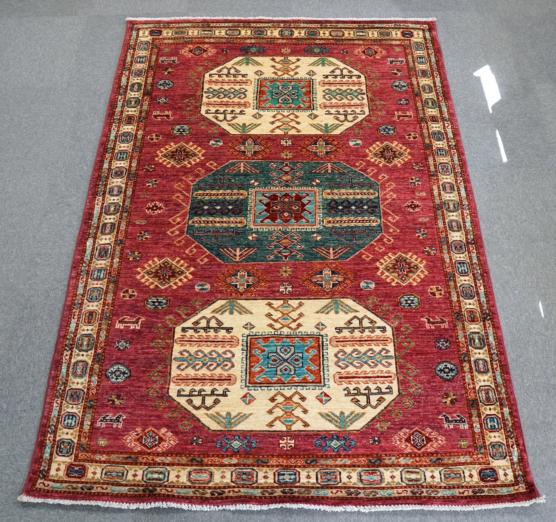 212×146cｍ アフガニスタン ガズニーウール 手織り絨毯 Decorworks