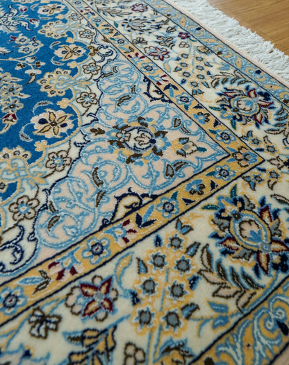  ペルシャ絨毯 ナイン産 6LA 192×120cm｜コルクウール＆シルク
