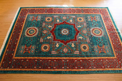  アフガニスタン手織り絨毯  ウールラグ 247×176cm ガズニーウール オリエンタルラグ fine quality