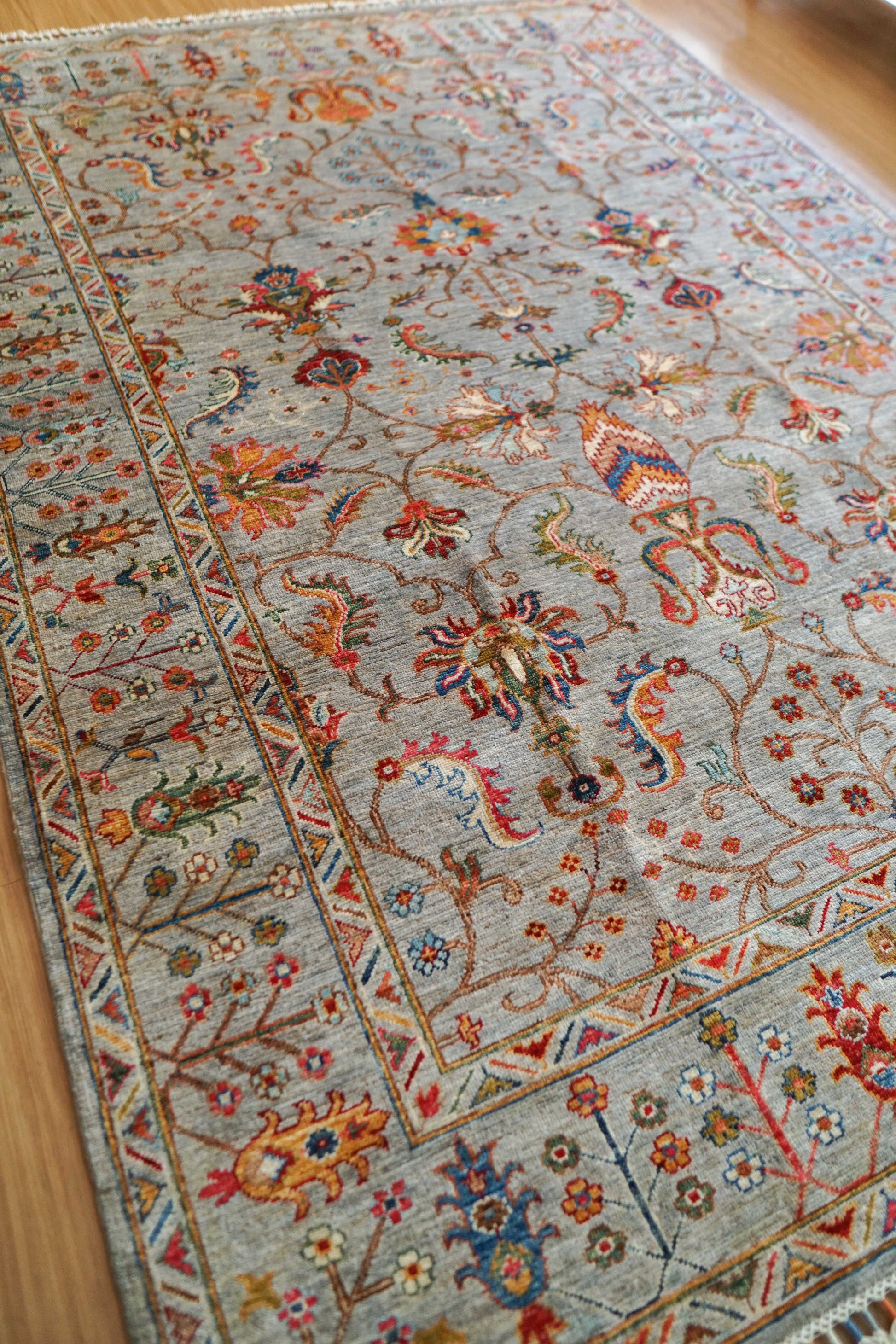  アフガニスタン手織り絨毯 ガズニ  243×176cm｜手紡ぎウール×草木染め