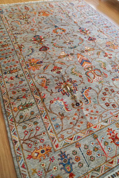  アフガニスタン手織り絨毯 ガズニ  243×176cm｜手紡ぎウール×草木染め