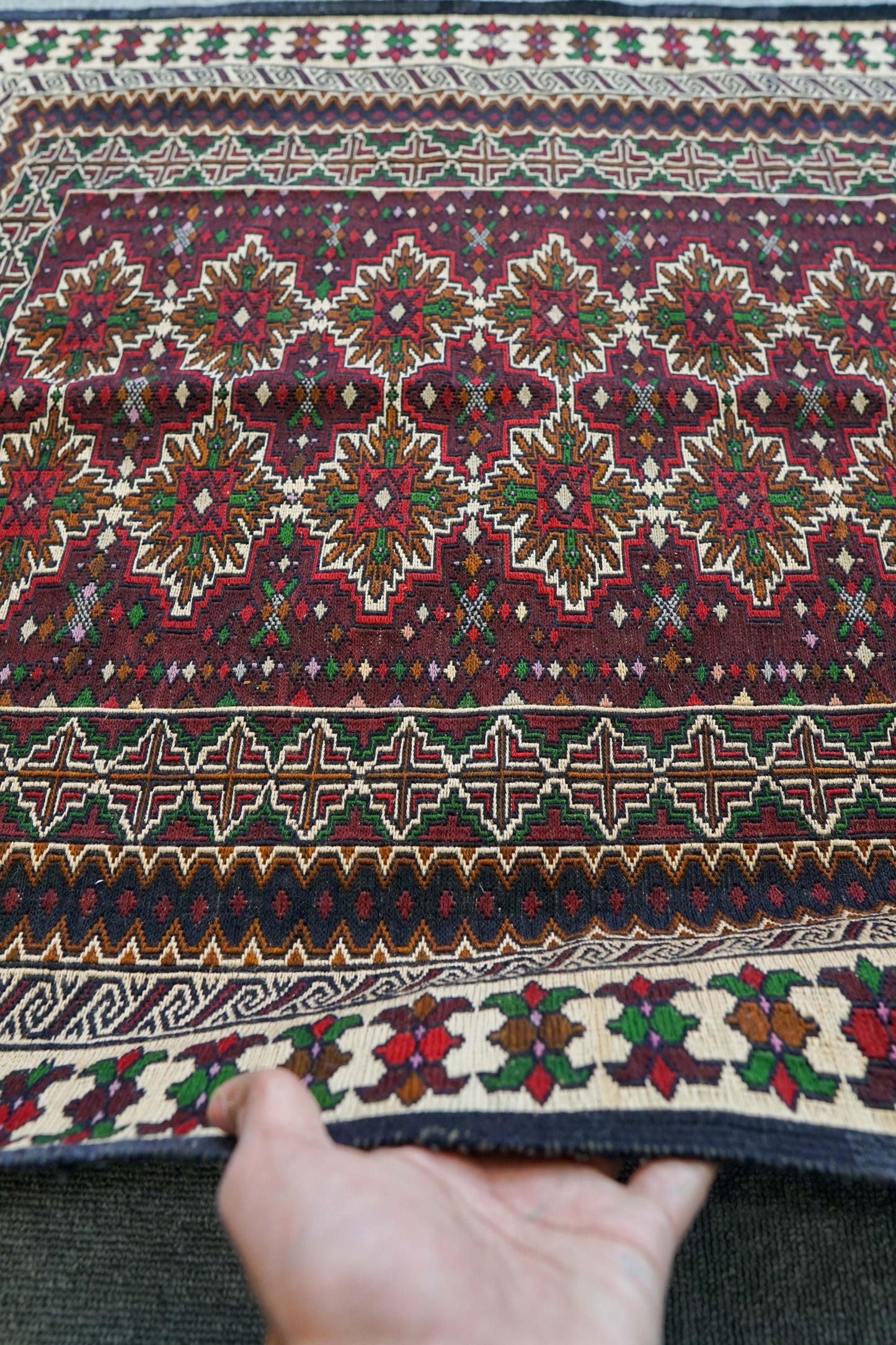  134×86cm ペルシャ手織りキリム