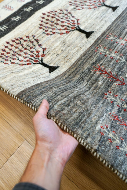 ペルシャ絨毯 カシュクリ ギャッベ リズバフトギヤべ 144×86cm