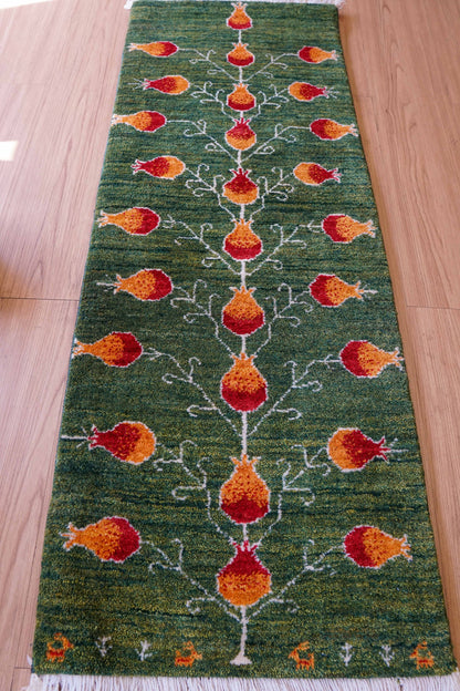 ペルシャ絨毯 カシュクリギャッベ リズバフトギャベ 117×43cm ランナー