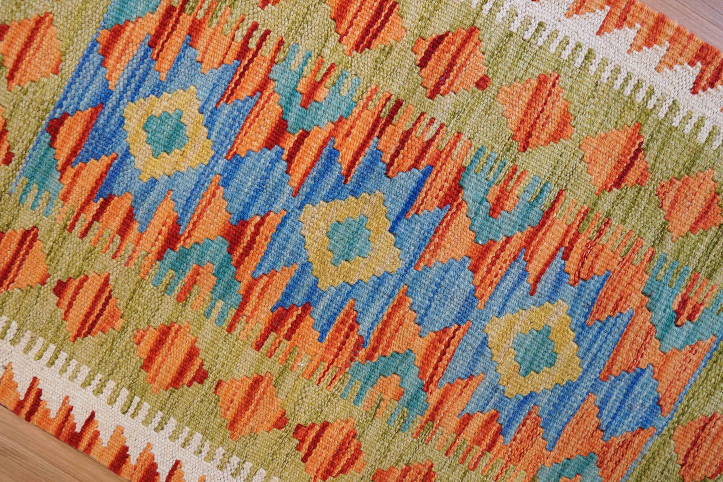  90×57cm アフガニスタン手織りキリム