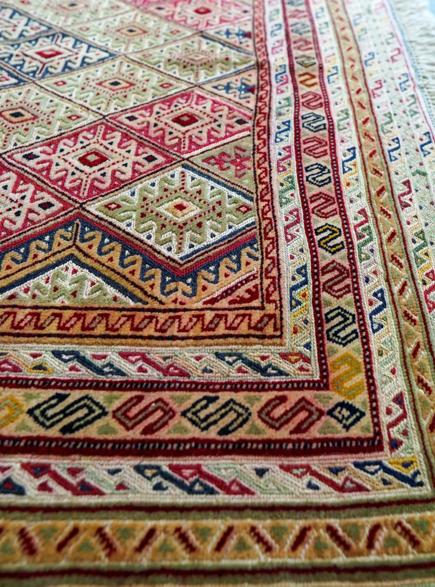 144×122cm アフガニスタン　マシュワニキリム 手織り絨毯　トライバルラグ Decorworks