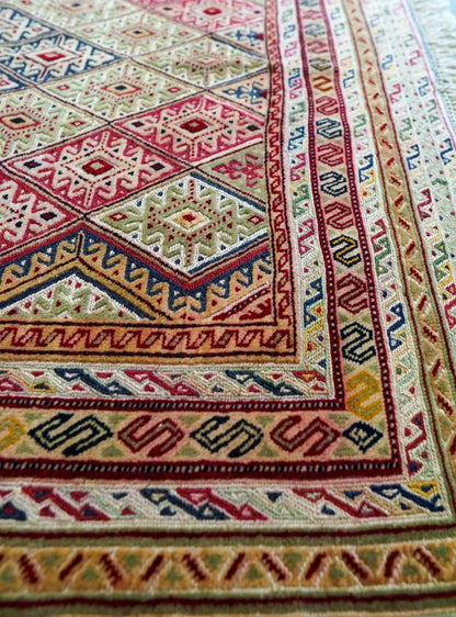 144×122cm アフガニスタン　マシュワニキリム 手織り絨毯　トライバルラグ Decorworks