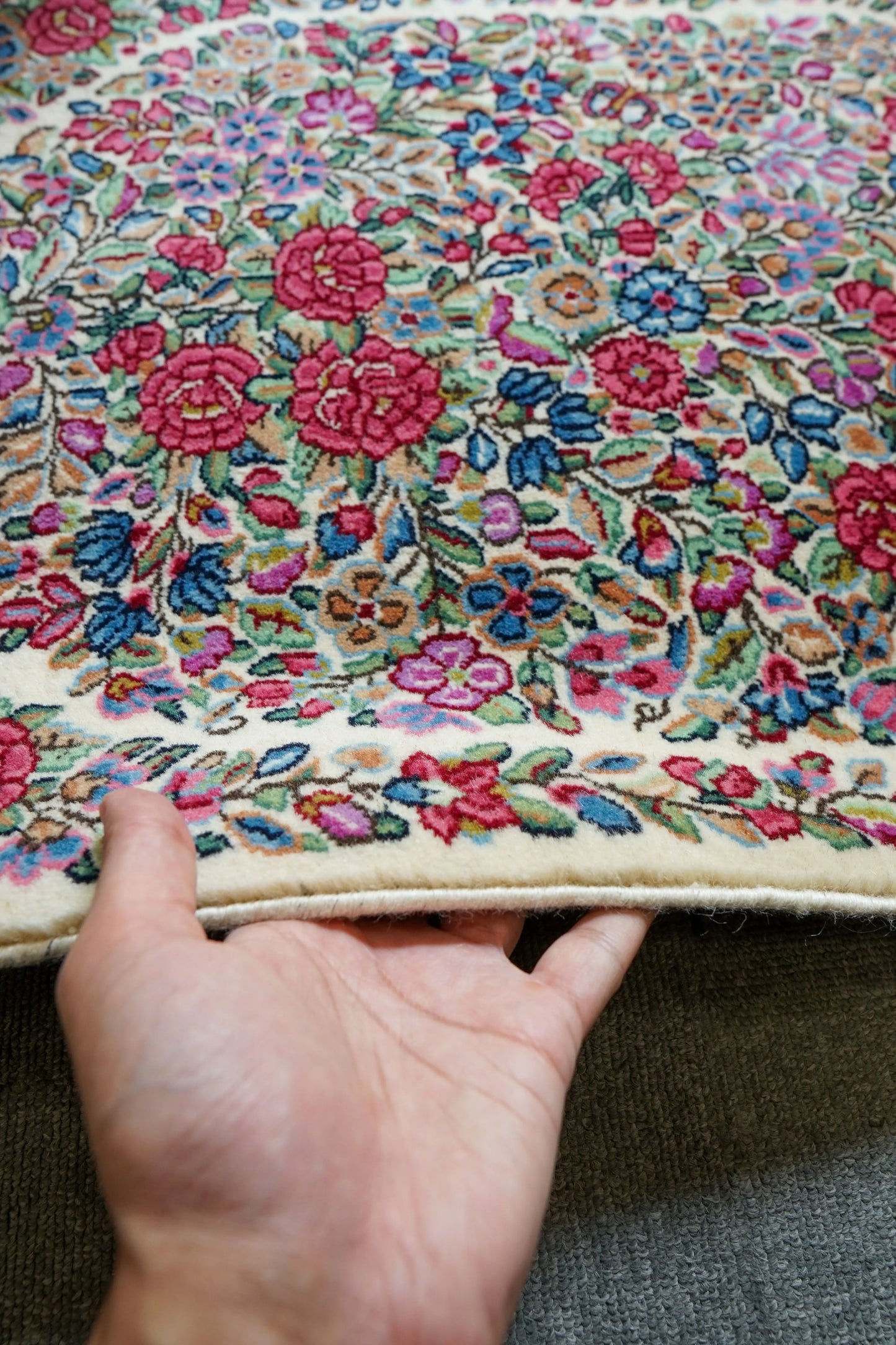 75x55cm ペルシャ手織り 絨毯 ケルマン産 Decorworks