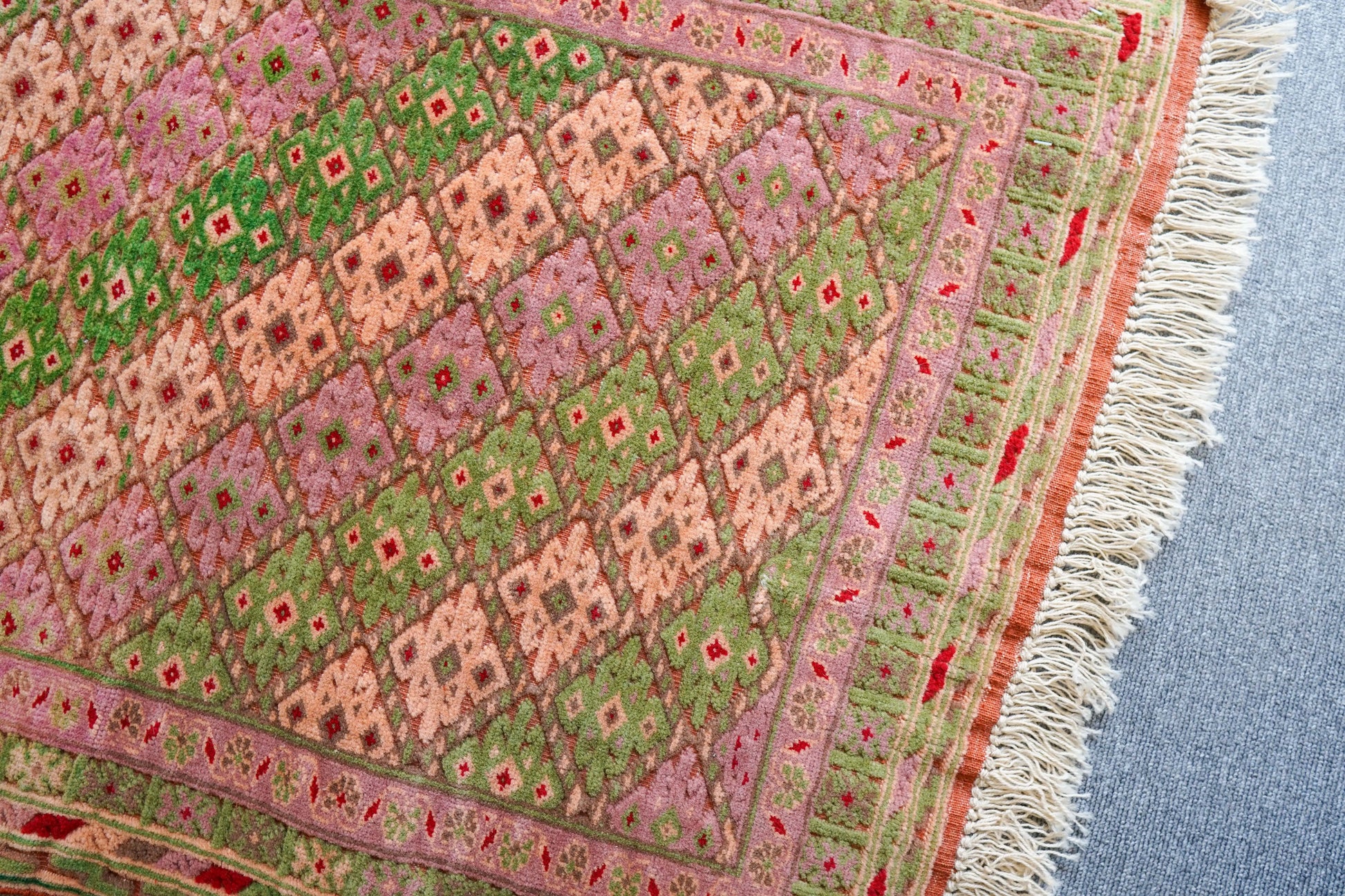92×65cm  アフガニスタン の マシュワニ手織り キリム 手織り絨毯 Decorworks