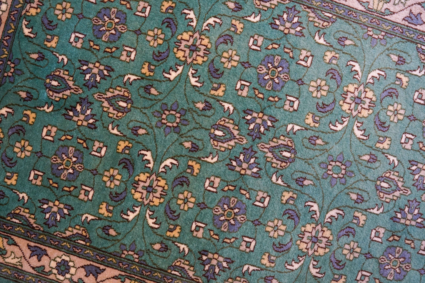  パキスタン手織り絨毯 124×80cm｜高密度ウール・ニュージーランド梳毛使用