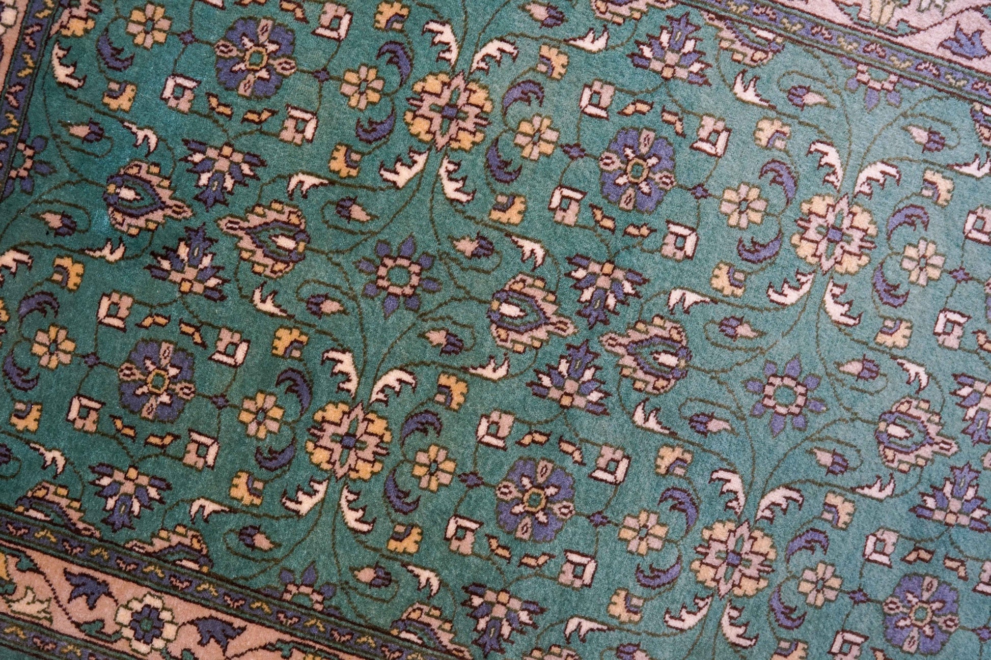 パキスタン手織り絨毯 124×80cm｜高密度ウール・ニュージーランド梳毛使用