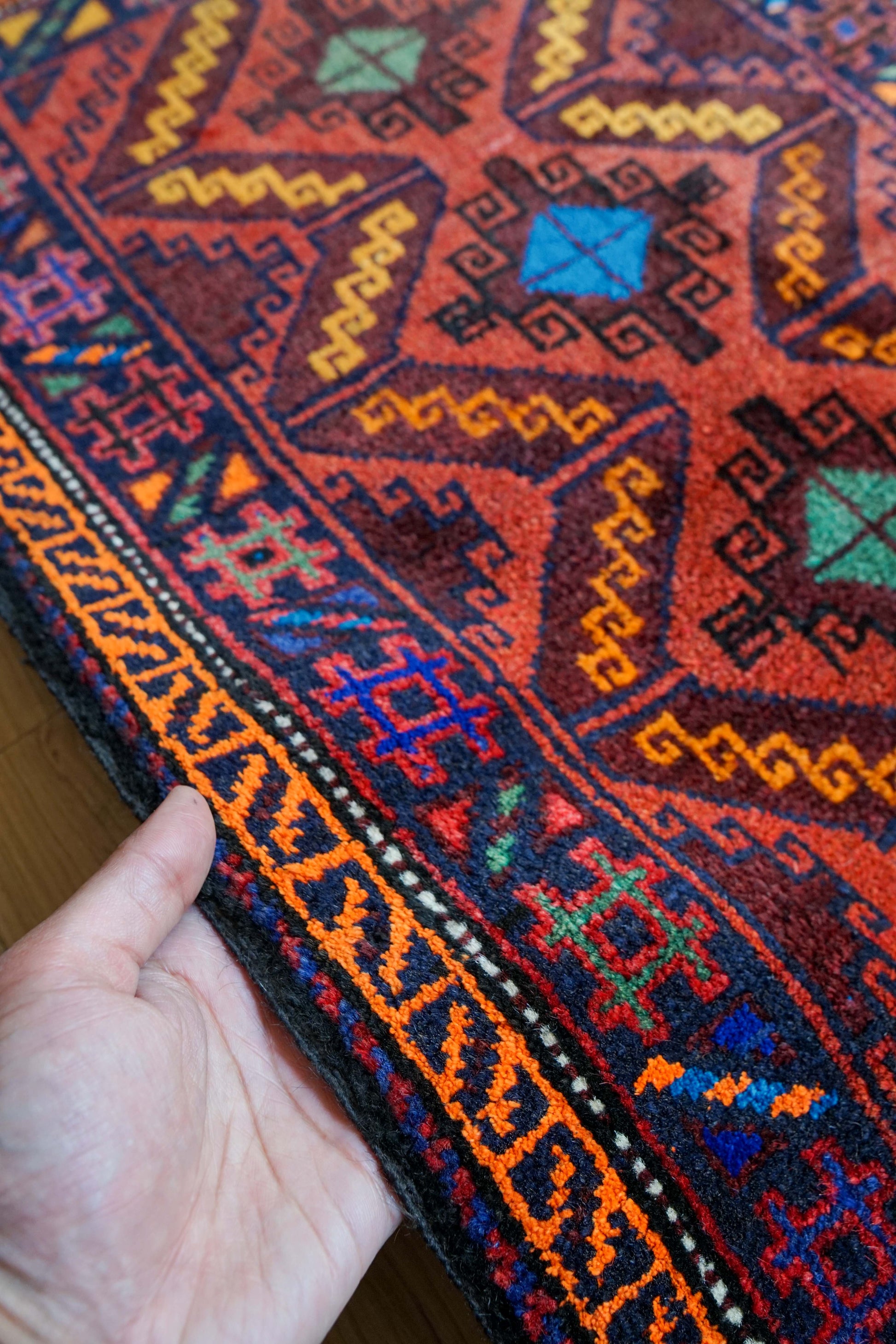  アフガン バルーチ ヴィンテージ絨毯 79×53cm｜手織りトライバルラグ