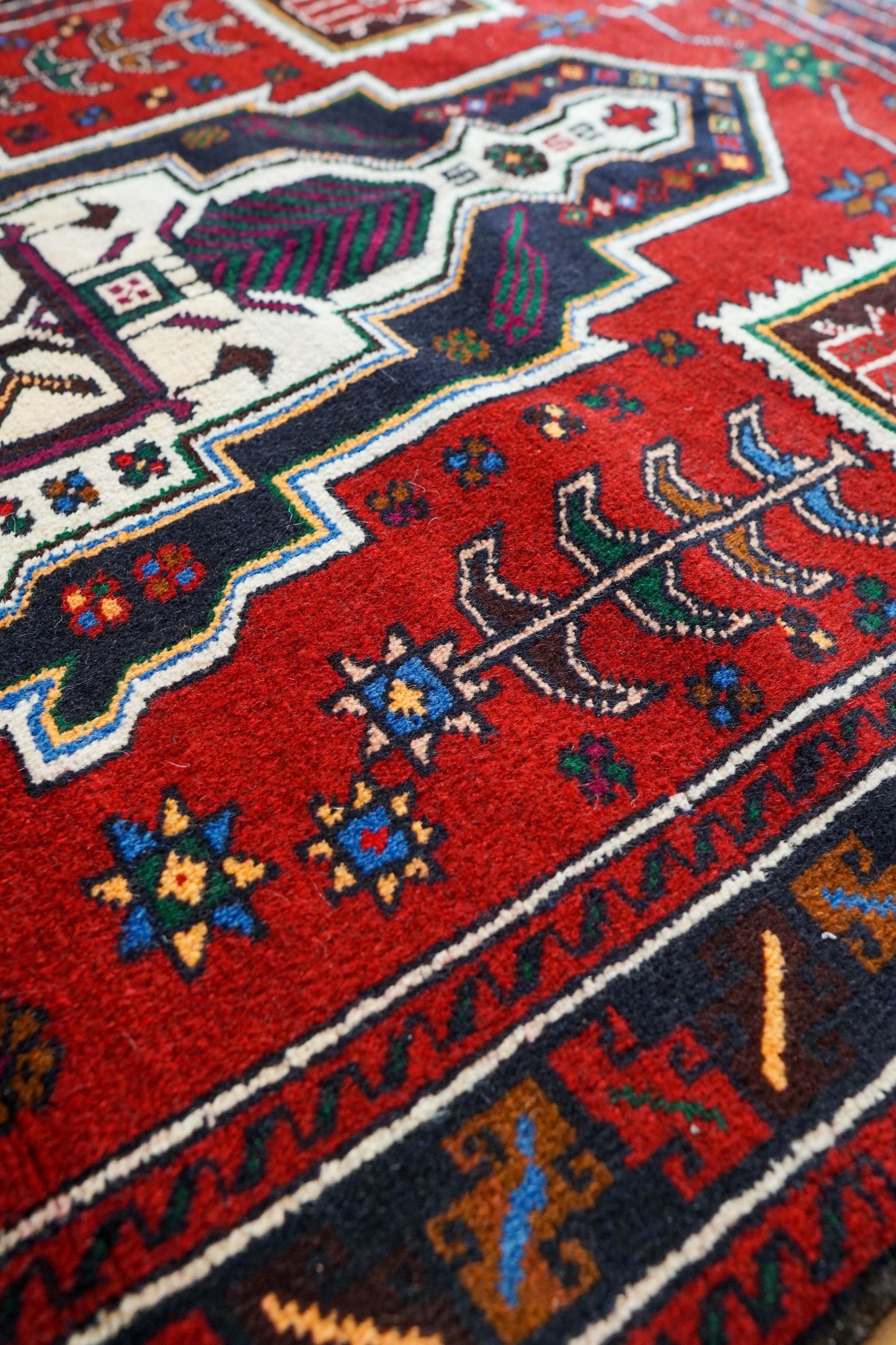  ペルシャ 絨毯 バルーチ 手織り トライバルラグ 163×95cm