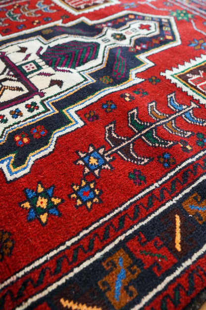  ペルシャ 絨毯 バルーチ 手織り トライバルラグ 163×95cm