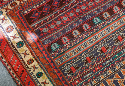 144cm×102cm オールド ペルシャ スマックキリム . シルジャン Decorworks