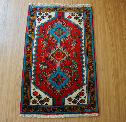  ペルシャ絨毯 ヤラメ97×63cm