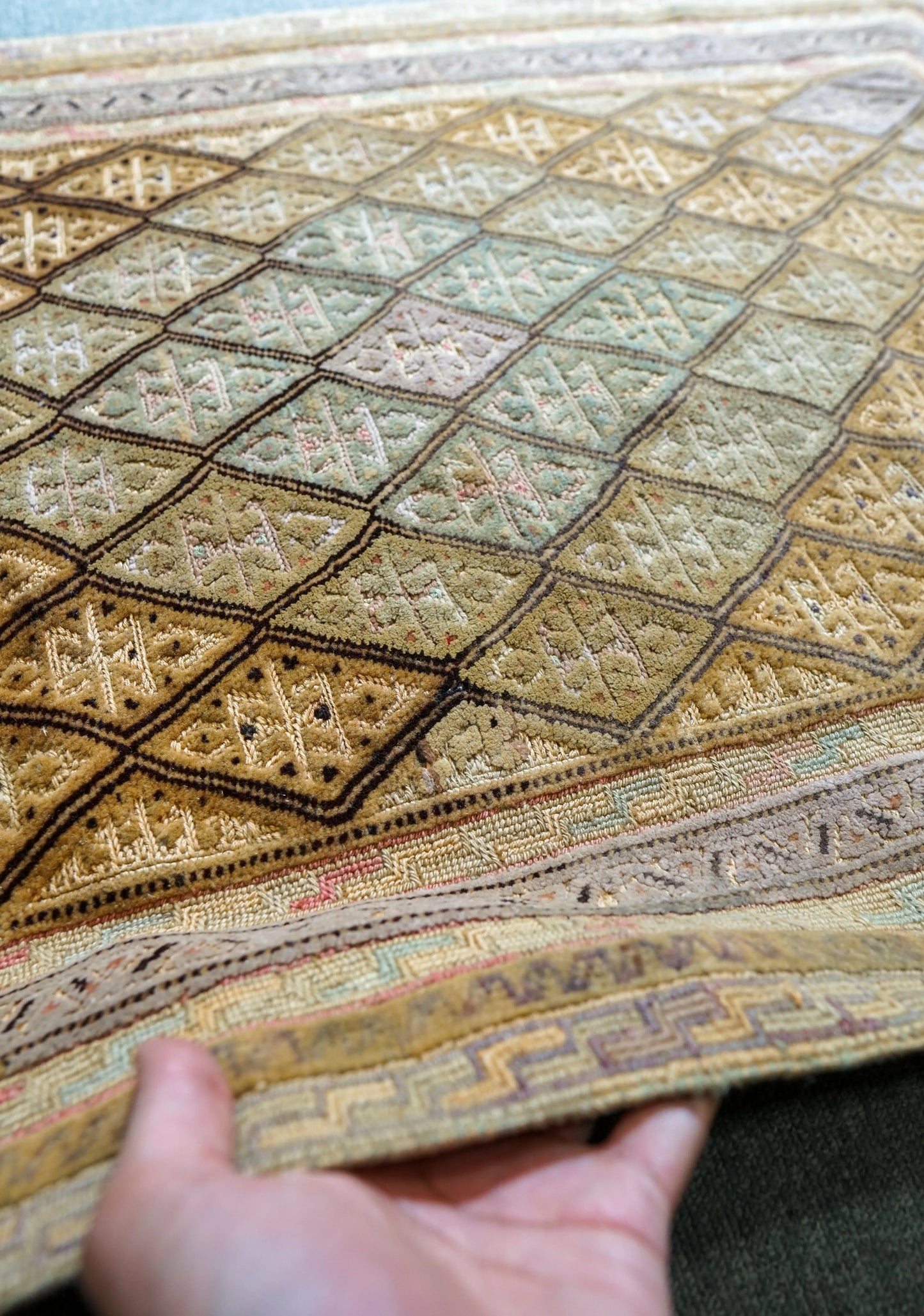 108×75cm アフガニスタン オールドマシュワニキリム 手織り 絨毯 Decorworks
