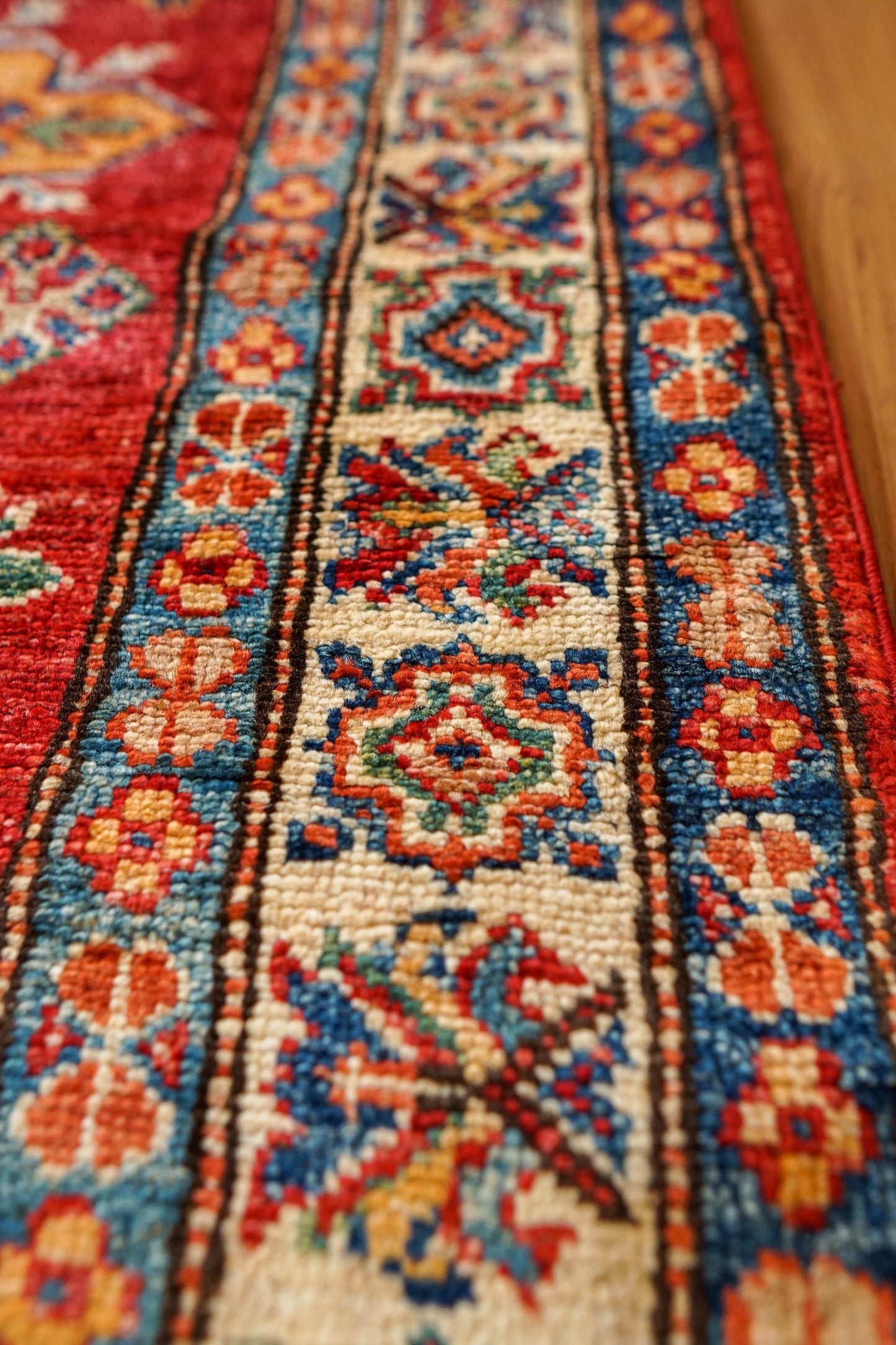  アフガニスタン手織り ガズニウールラグ 298×79cm｜カザクデザイン・ロングランナー