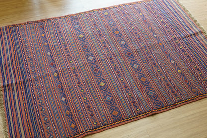  ペルシャ 手織りキリム トラバルラグ 144×94cm