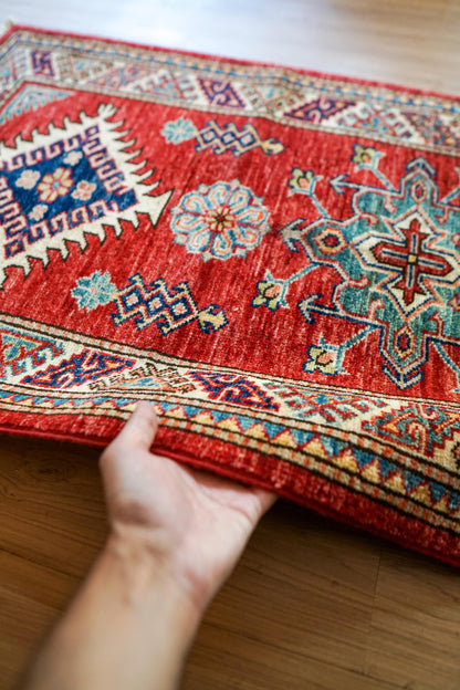  アフガニスタン絨毯 カザックラグ 92×63cm