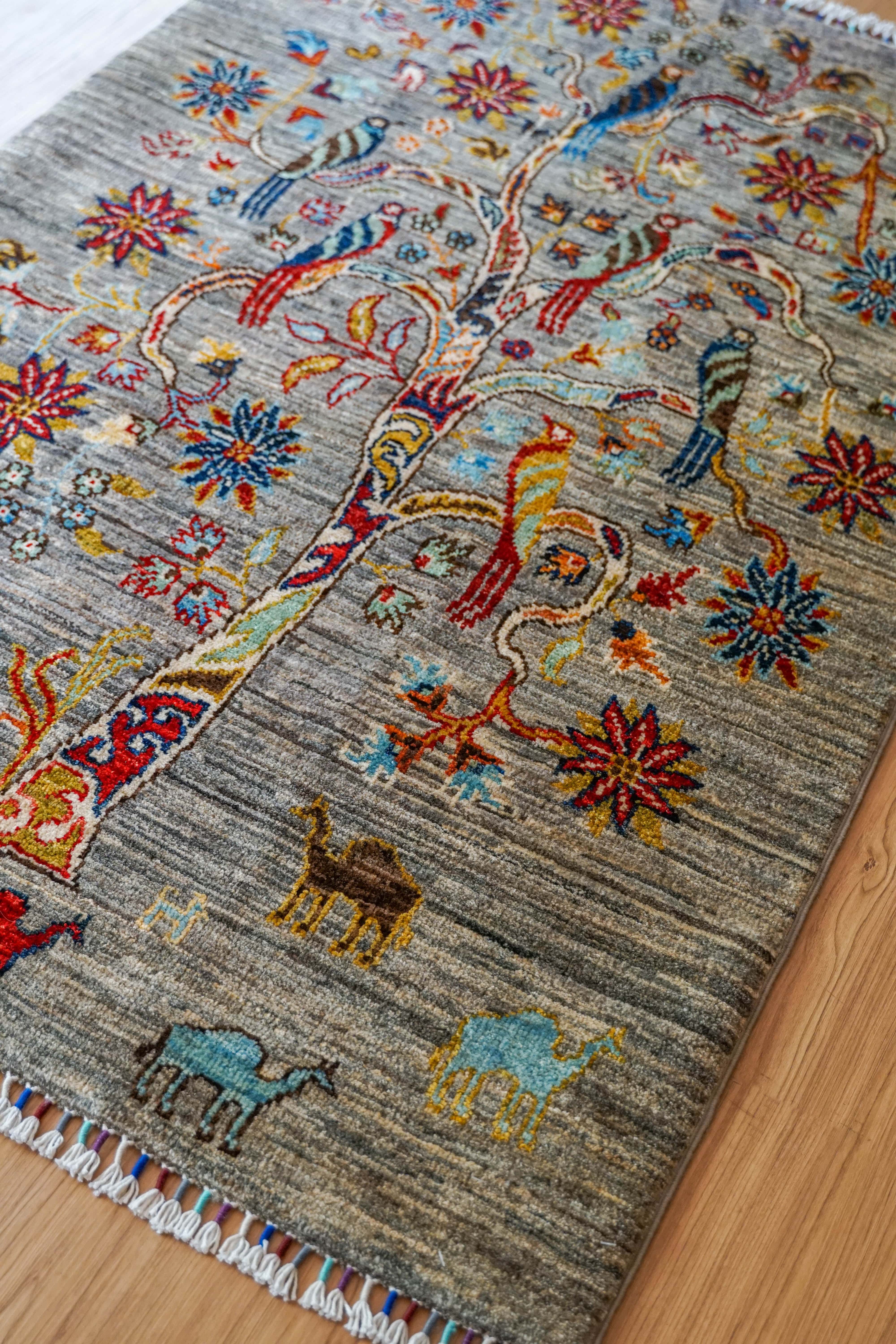 アフガニスタンガズニウール手織り絨毯 手織りギャッベ 150×98cm アフガニスタンガズニウール手織りギャッベ 150×98cm – Decorworks