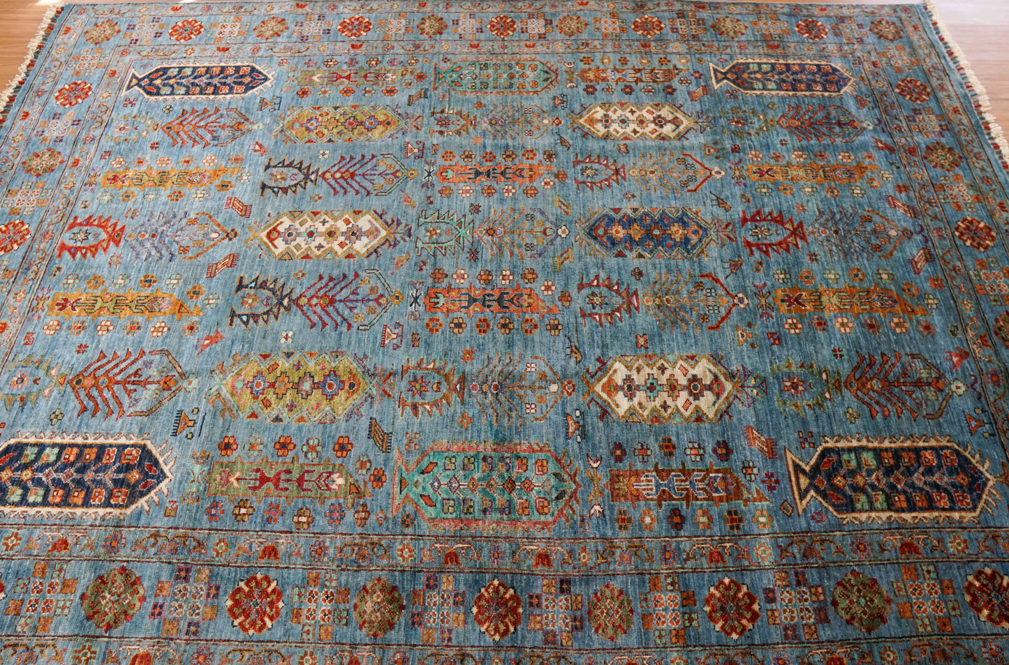  アフガニスタン手織り絨毯 ガズニ 241×172cm 手紡ぎウール・草木染め