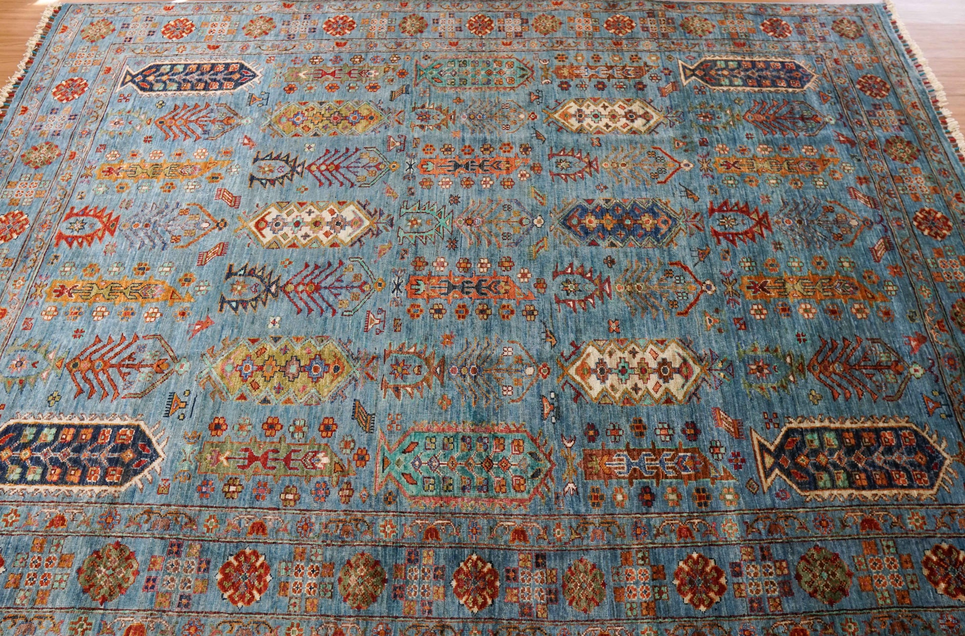  アフガニスタン手織り絨毯 ガズニ 241×172cm 手紡ぎウール・草木染め