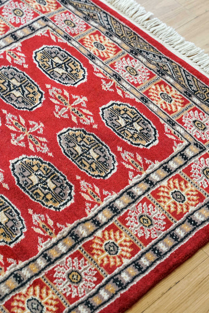  パキスタン手織り絨毯 トルクメンボハラ トライバルラグ 130×80cm