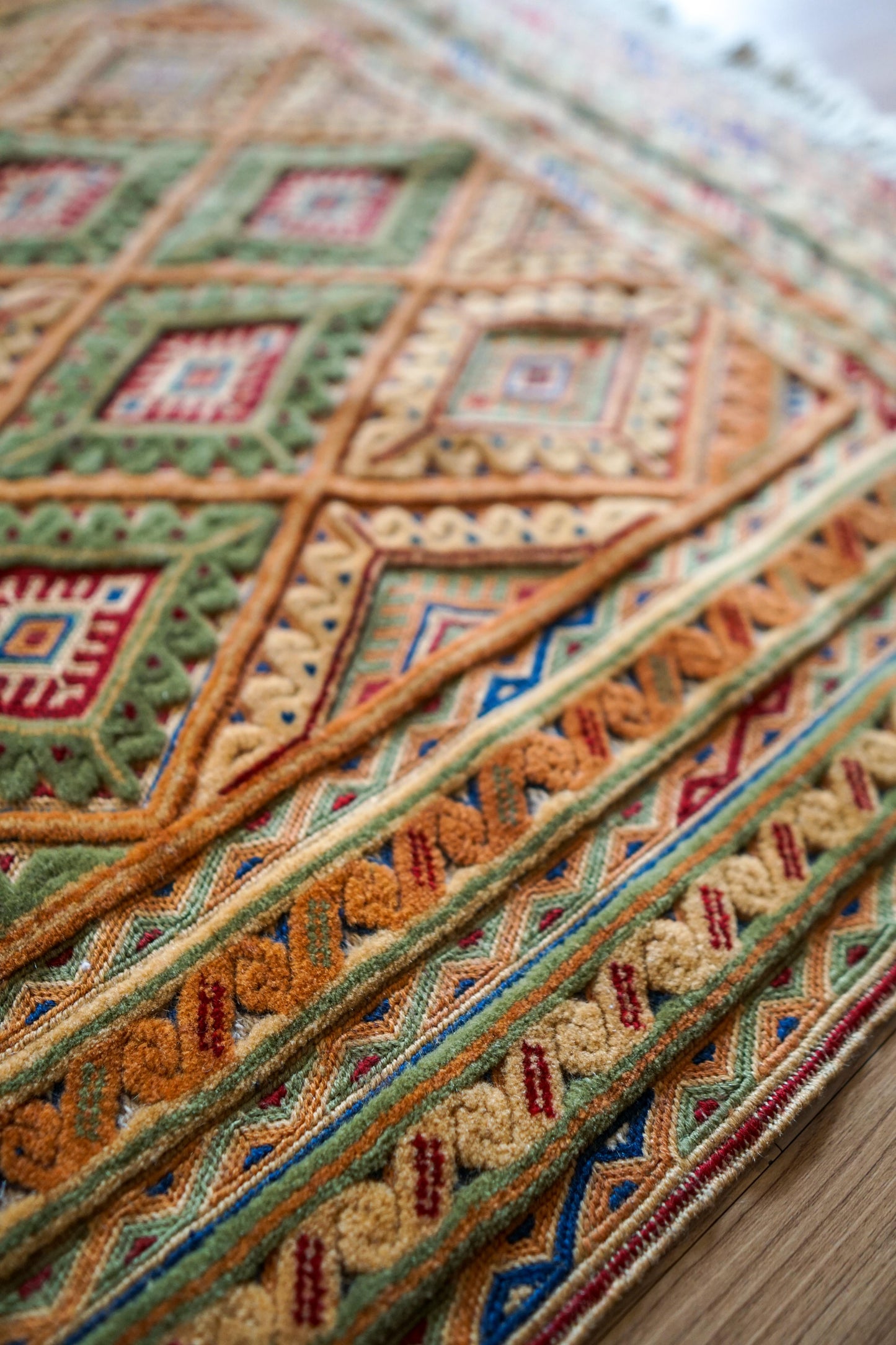  アフガニスタン 手織り マシュワニ キリムトライバルラグ Fine quality 116×81cm